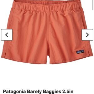 Patagonia barely there baggies shorts in coral.